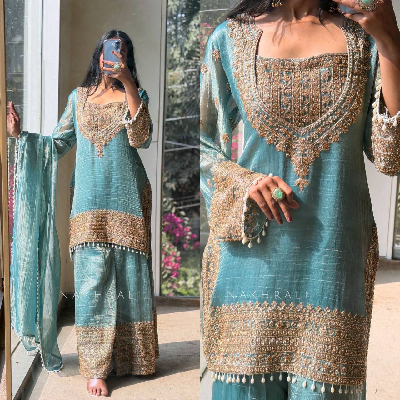 Royal Orchid Embroidered Evening Couture